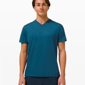 Lululemon The Fundamental V-neck T-shirt Teal Blue Mens Size S